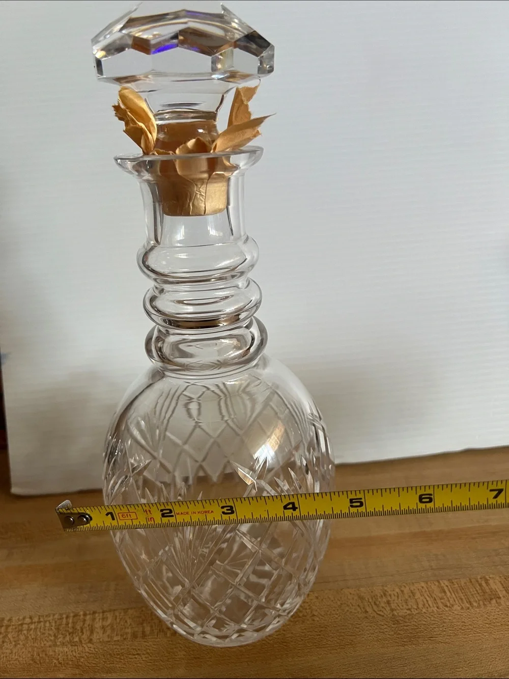 Wedgwood Clear Crystal Cut Glass Decanter with Faceted Stopper